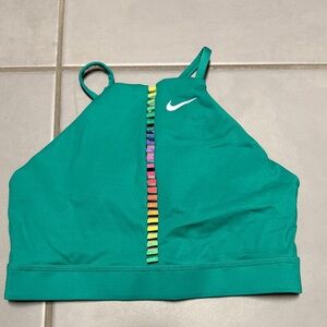 Nike Teal Sports Bra with Multicolor Stripe